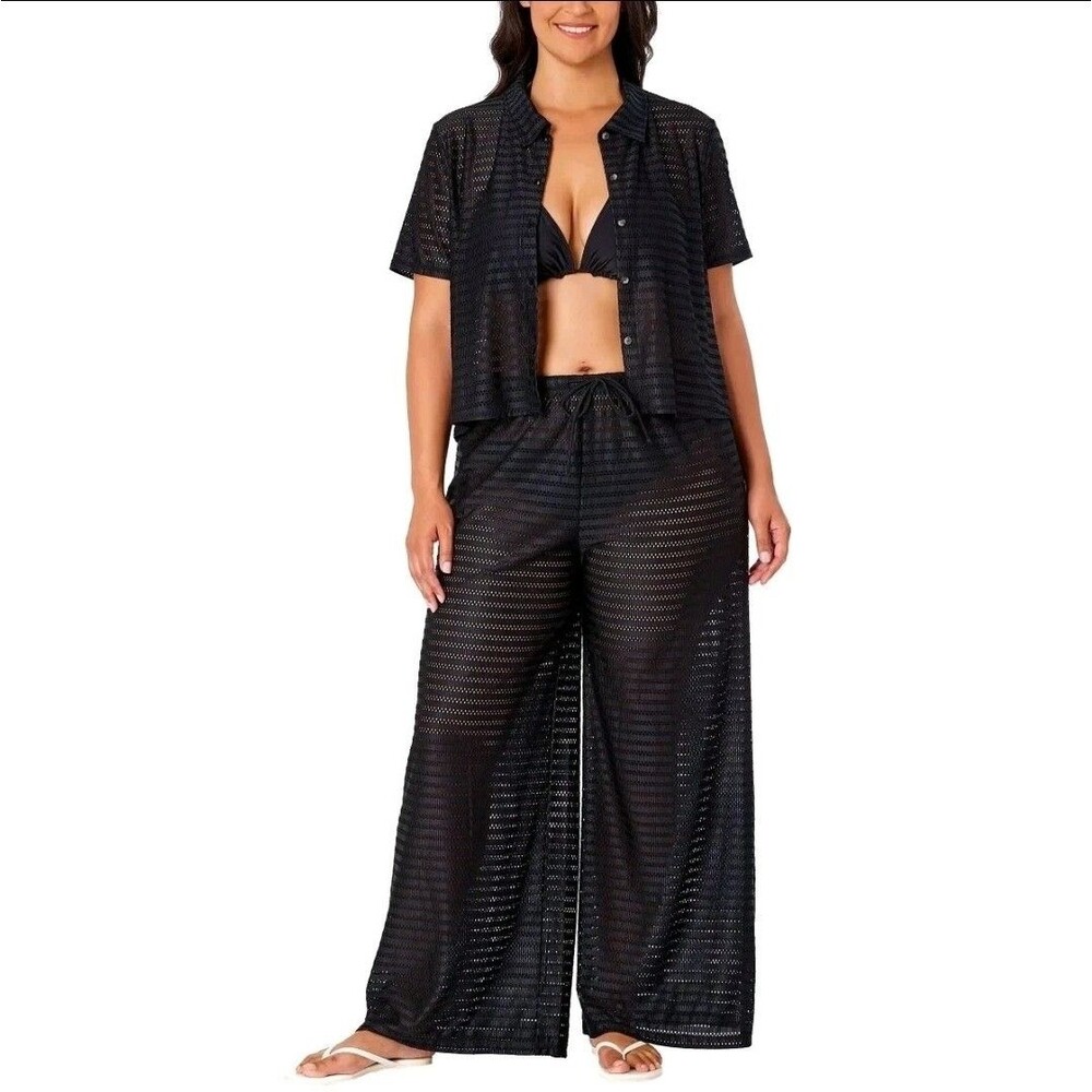Hurley 2-Peice Lightweight Black Swim Cover Up Set women's size XXL  NWT  B4